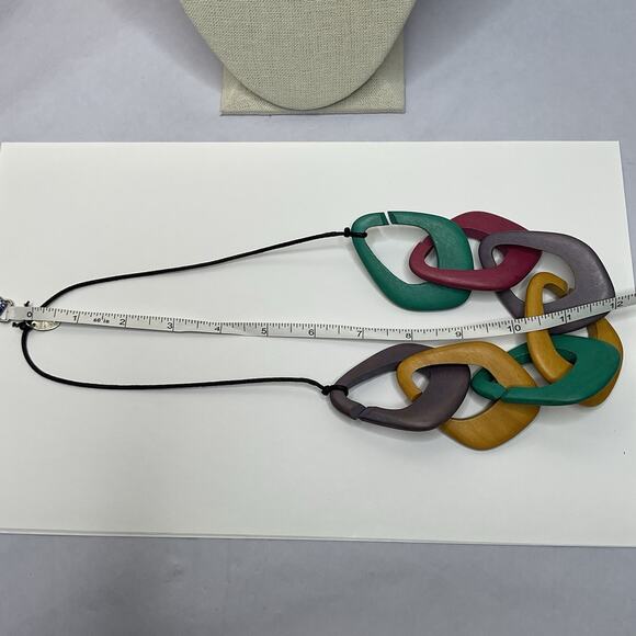 Sylca Designs Statement Necklace Tagua Adjustable Black Cord up to 20" - Picture 7 of 7